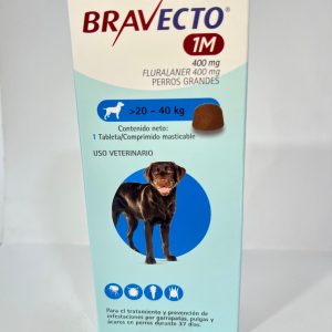 Bravecto 1M Perro 20 A 40Kg 1Comp. Mast